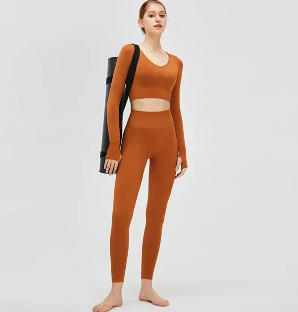 Long Sleeve Gym Tops Pilates Clothes Women Active Wear - Image 6