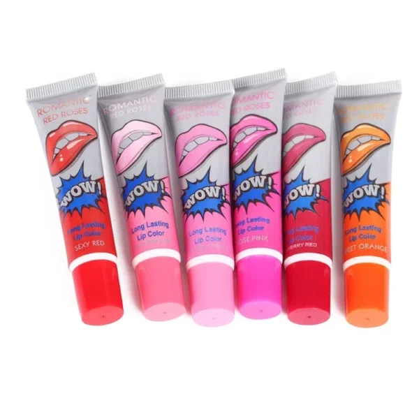 Romantic Bear 6 Colors Peel Off Lipstick Magic Matte Sexy Red Make up Long-lasting Lip Gloss