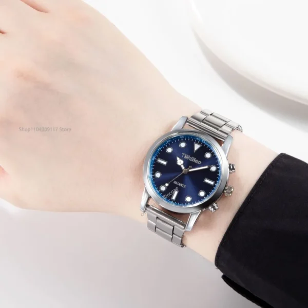 Luxury Wrist Watches for Man Fashion Analog Quartz Watch Stainless Steel Strap Male Watch Casual Digital Bracele Watch - Image 2