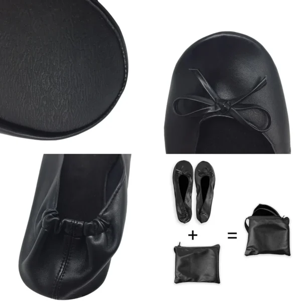 After Patry Shoes Foldable Ballet Flats Portable Travel Fold up Shoe Prom Ballerina Flats Roll up for Bridal Wedding Party Shoes - Image 3