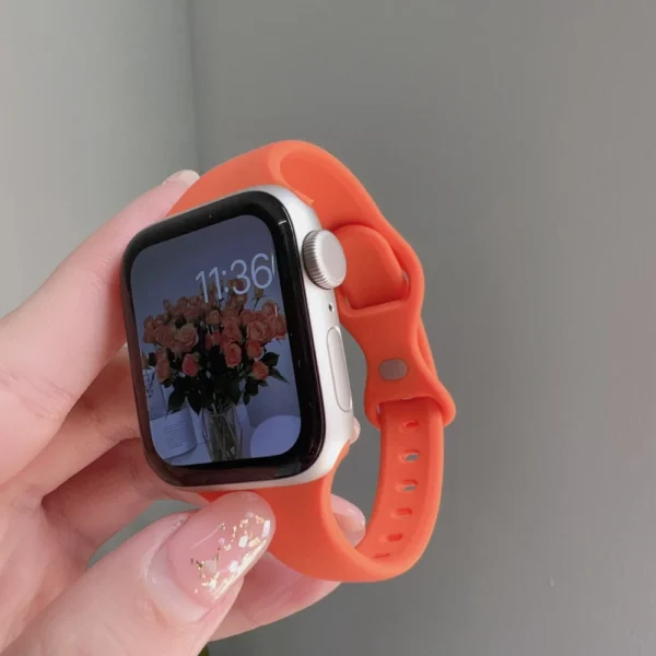 Strap For Apple Watch band women for iWatch 10/9/8/7/6/5/4/3/2/1 SE orange 38mm 40mm 41mm 42mm 44mm 45mm 46mm 49mm silicone Loop