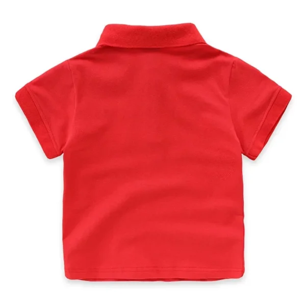 Boys Pique Polo Shirts Plain Solid Short Sleeve Uniform T-shirts Collared Cotton Tops for Children School Clothes 4 - Image 3
