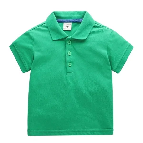 Boys Pique Polo Shirts Plain Solid Short Sleeve Uniform T-shirts Collared Cotton Tops for Children School Clothes 4 - Image 5