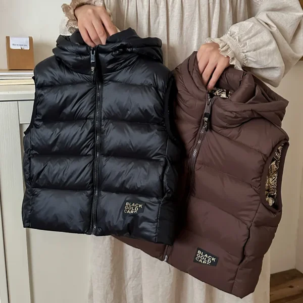 Boys and Girls Padded Hooded Puffer Winter Warm Vest - Image 3