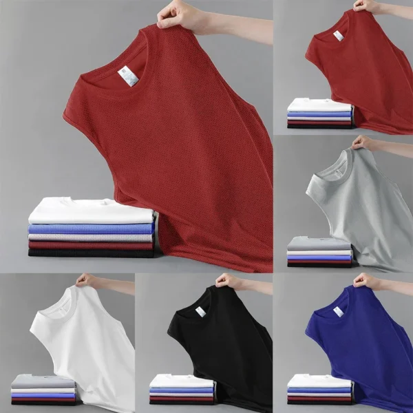 Round Neck Tank Top Fitness Sport Vest Daily Use Sports Activities Daily Wear Loose Fit Solid Color Summer Clothing - Image 6