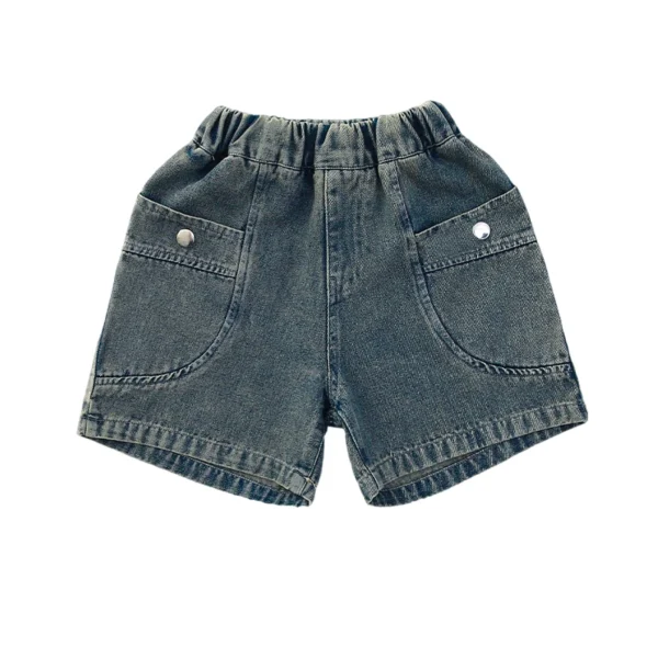 Elegant Kids Children Vintage Denim Shorts with Pockets for Teens Girls New Summer Casual Mini Jeans Pants Age 5 7 9 11 13 14 Y - Image 3