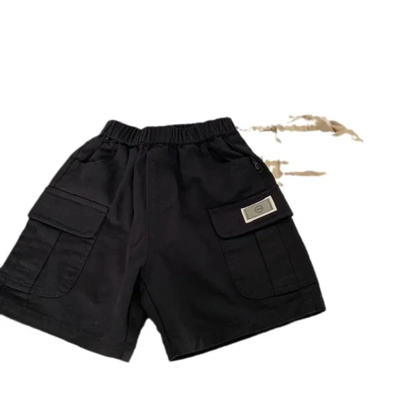 Children's shorts are versatile summer boys with double flap pocket pantss and handsome street cargo pants for middle-aged - Image 5