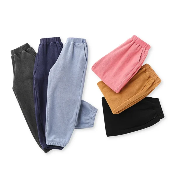 SheeCute Girls Boys' Warm Jogger Pants Fleece Lined Elastic Waist Sweatpants With Pockets STV002 - Image 2