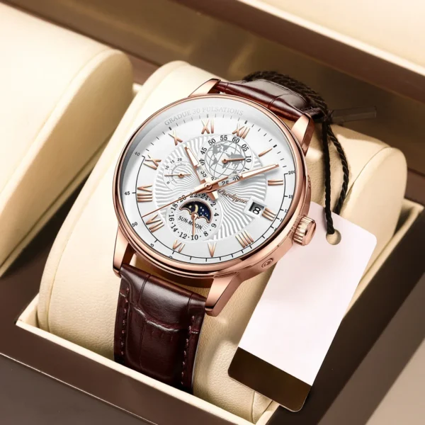 Fashion Wristwatch For Men Luminous Chronograph Date Man Watch Leather Luxury Men's Quartz Watches Sports Male Clock - Image 4