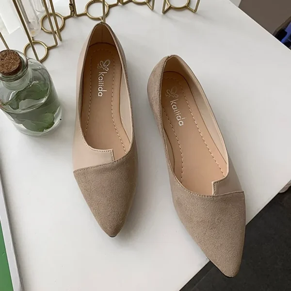 Women Shoes Fashion Splice Color Mule Flats Pointed Toe Ballerina Ballet Flat Slip on Shoe Zapatos Mujer Loafers Size 35-41 - Image 5