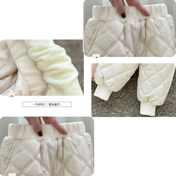 Warm Trousers For Kids Plus Velvet Toddler Sweatpants Boys and Girls Cargo Pant - Image 5