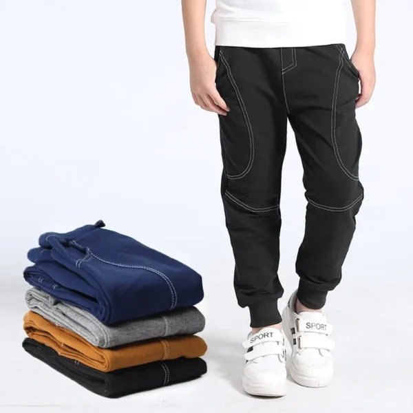 New Spring Autumn Boys Pants Cotton Sweatpants Casual Breathable Kids Sports Pants Soft Jogger Children Trousers 4-14 Years