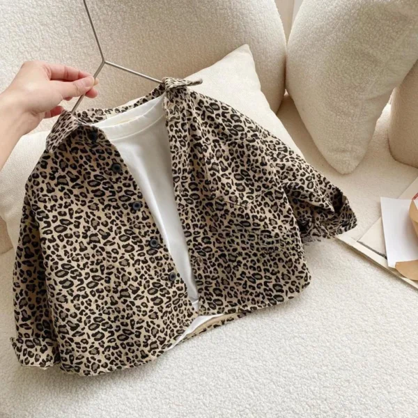2025 Leopard Spring Autumn Shirts Outwear High Quality Children's Clothing Boys Baby's Kids Blouse Coat Jacket Outwear Cotton - Image 4