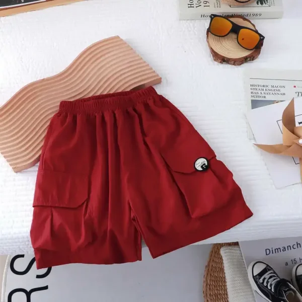 Baby Boys Cargo Shorts Kids Eastic Band Short Pant Teenagers Pocket Trousers 2025 Summer 1 To 12 Yrs Children's Casual Clothing - Image 4