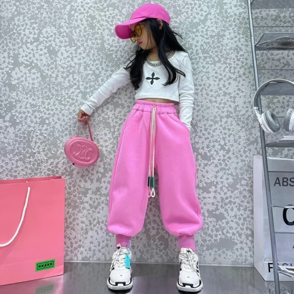 Girls Clothes Spring Autumn Casual Pants Cotton Jogger Pants Cartoon Rabbits Design Children's sweatpants Elastic waist trousers - Image 4