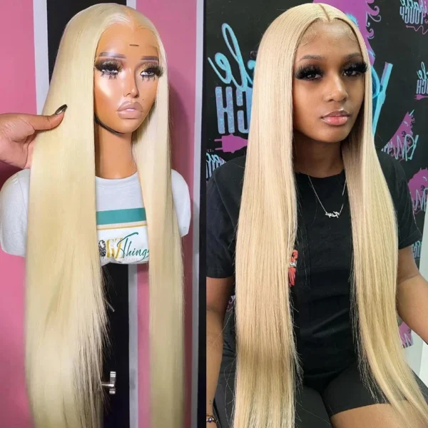 30 Inch 613 Blonde Straight 13x6 Lace Frontal Wig Brazilian Remy Colored Glueless Wig For Women 13x4 Lace Front Human Hair Wigs