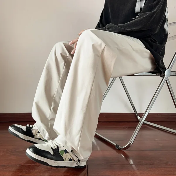 2024 Autumn Pants Men Solid Chic Wide Leg Trousers Cozy Baggy All-match Streetwear Teens Joggers Men Korean Couples Sweatpants - Image 5