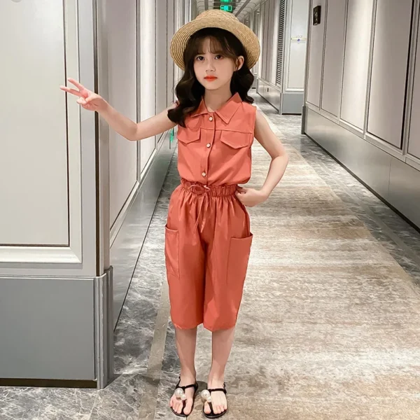 Teen Girls Clothing Vest + Short Clothes For Girls Summer Tracksuit For Girl Casual Style - Image 4