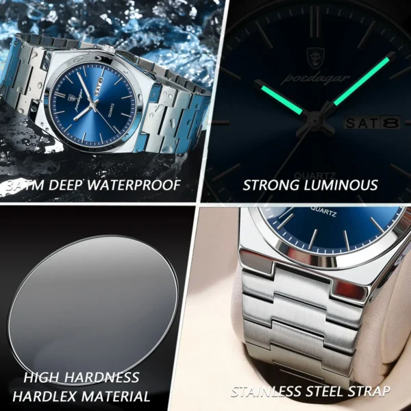 Luxury Watch For Man Waterproof Luminous Stainless Steel Men Watch - Image 4