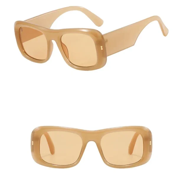 2025 New Rice Nail Large Frame Square Sunglasses Brand Design Luxury Trendy Personality Travel ins Sun Glasses with Metal Hinge - Image 5
