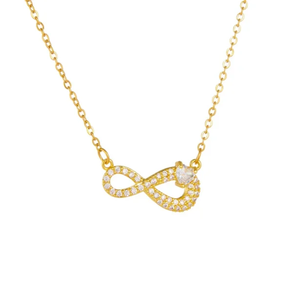 7pcs/set Simple Stainless Steel Infinity Pendant Necklace for Women Classic Lucky Zircon Love You Forever Jewelry Birthday Gift - Image 5