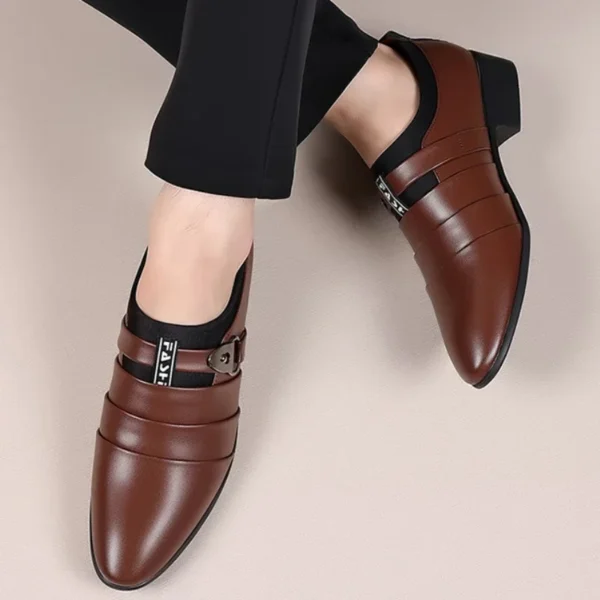 2025 New Men's Formal Shoes Plus Size Moccasins Pointed Toe Man Leather Shoe Classic Wedding Shoes Office Business Casual Shoes - Image 6