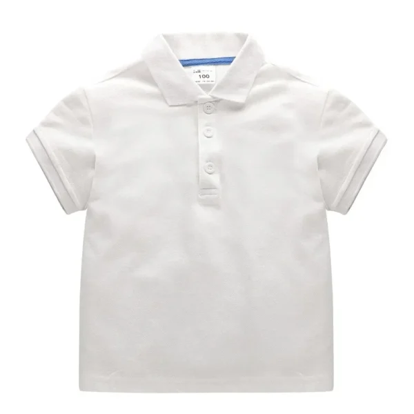 Boys Pique Polo Shirts Plain Solid Short Sleeve Uniform T-shirts Collared Cotton Tops for Children School Clothes 4 - Image 4