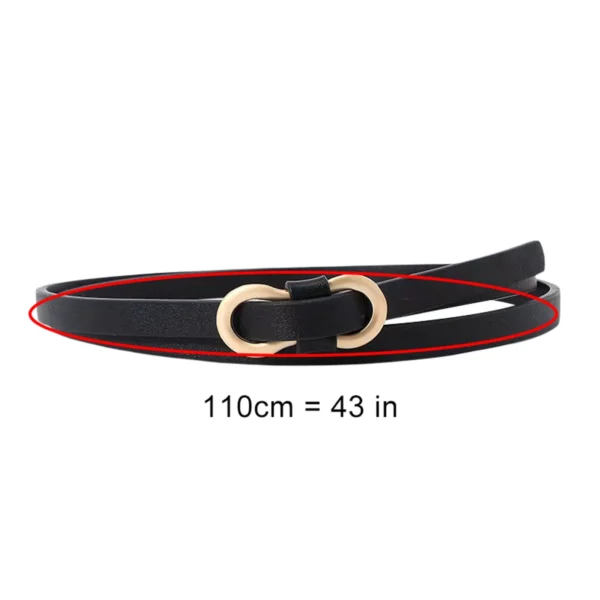 Women's Fashion Faux Leather Waist Belt Ladies Elegant Skinny Thin Belt with Golden Buckle Belts for Dress Jeans Pants - Image 5