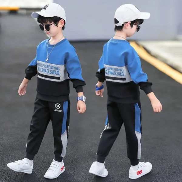 2025 teens winter Autumn Boys Clothes Children Set Sweatshirt hoodie + Pants Tracksuits Kids Sport Suit 4 8 10 11 12 Year spring - Image 5