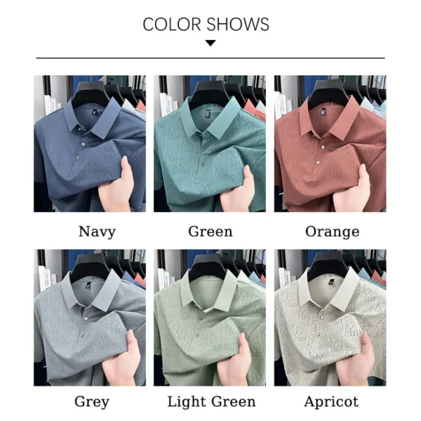 BROWON Brand 2025 Summer Men Polo Shirt Short Sleeve Breathable Soft Full Letter Print Shirts Graphic Tee Plus Size 4XL - Image 4