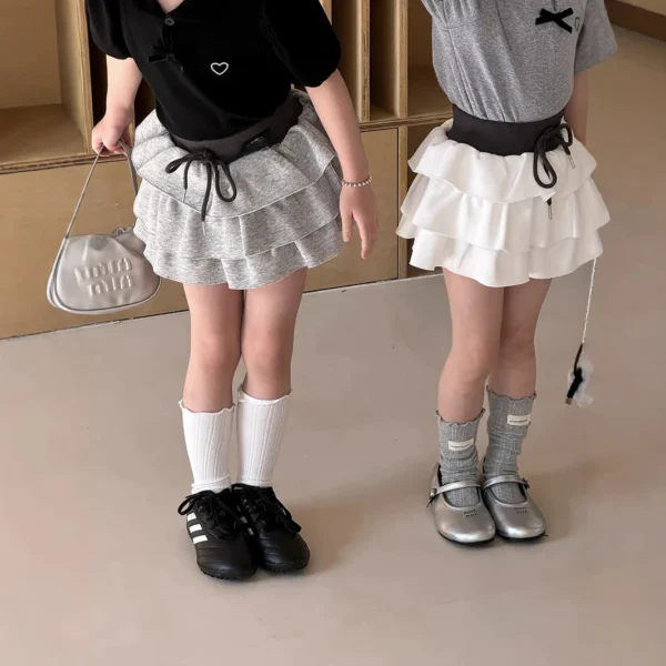 Girls' Summer New Korean Version Cake Skirt A-shaped Skirt Baby Girl Hottie High-waisted Tutu Skirt Fashion Casual