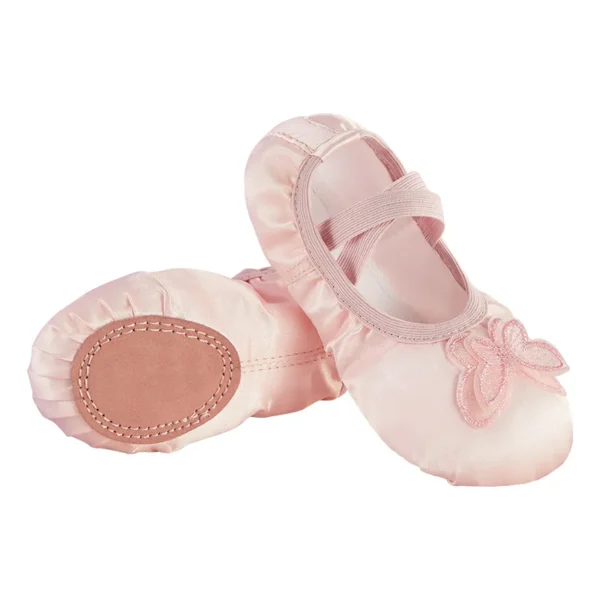 Children Girls Woman Canvas Butterfly Knots Soft Sole Ballet Slippers Practise Ballerina Dance Shoes - Image 4