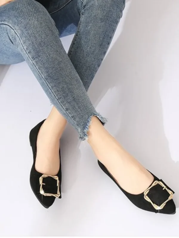 Women Pointed Shallow Flats Luxury Elegant Pumps Woman Loafers Autumn Moccasins Ballerinas Soft Casual Shoes Ladies Wholesale - Image 3