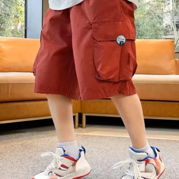 Baby Boys Cargo Shorts Kids Eastic Band Short Pant Teenagers Pocket Trousers 2025 Summer 1 To 12 Yrs Children's Casual Clothing - Image 2
