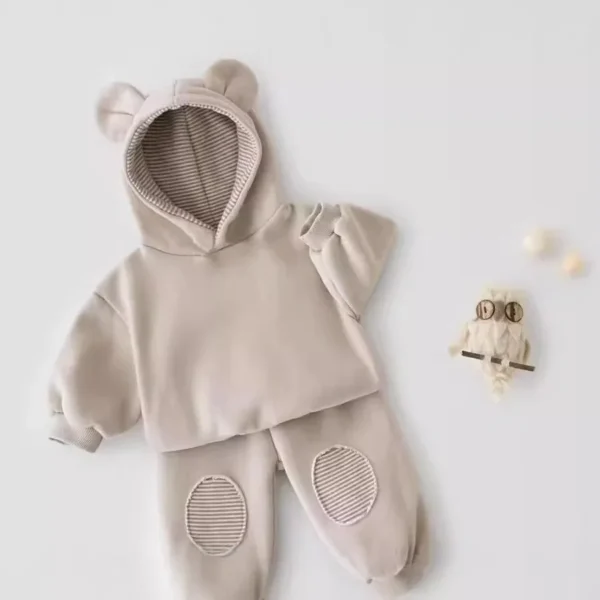 Korean INS Kids Boys Jogger Set Baby Boys WorkoutHooded ChildTracksuit 1-5Y Jacket Hoodie +Elastic Sweatpant Sets Full Zip New