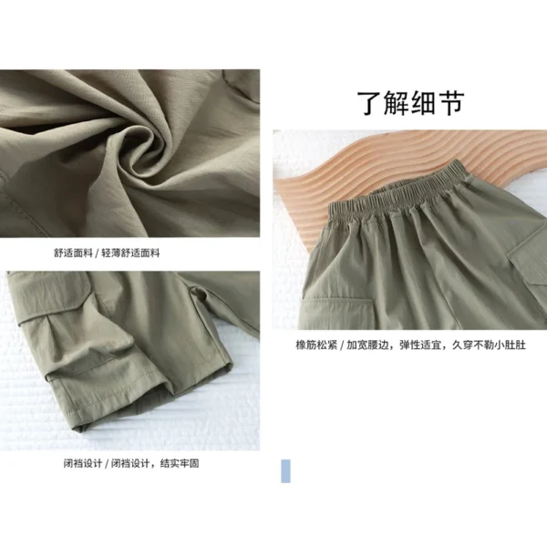 Baby Boys Cargo Shorts Kids Eastic Band Short Pant Teenagers Pocket Trousers 2025 Summer 1 To 12 Yrs Children's Casual Clothing - Image 6