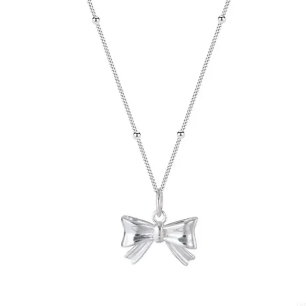 U2JF Delicate Bowknot Necklace Fashion Accessory Neck Jewelry Bowknot Pendant Choker