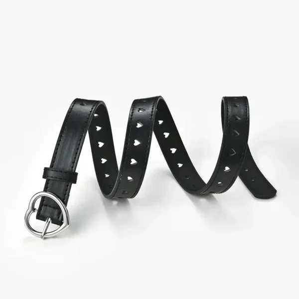 Children Leather Belts Peach Heart Buckle Waistband Belts - Image 5
