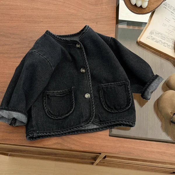 Spring Kids Denim Coats 2025 New Girls Boys Casual Long Sleeve Cardigans Jean Jackets Tops Baby Children Clothes Outerwear - Image 3