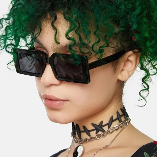 Men Vintage Rectangle Frame Sunglasses Fashion Retro Sun Glasses Luxury Brand Design Glasses UV400 Shades Eyewear Women Goggles - Image 2