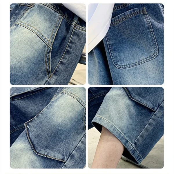 New Fashion Kids Child Unique Designer Summer Denim Shorts with Pocket for Teens Boy Casual Jeans Cargo Shorts 5 7 9 11 13 14 T - Image 6