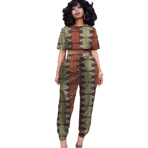 Original Design Women Mini Tops Patch Jogger Pants Nigerian Fashion Lady's Ankara Print Party Wear Custom Size African Suits - Image 6