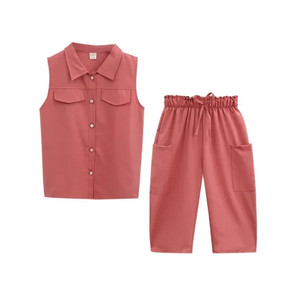 Teen Girls Clothing Vest + Short Clothes For Girls Summer Tracksuit For Girl Casual Style - Image 5
