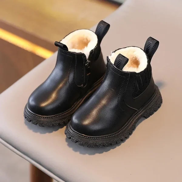 Winter Simple Kid's Boot Warm Toddler Boots Girl Trend British Style Children Fashion Boys Causal Cotton Boots Ankle Versatile - Image 5