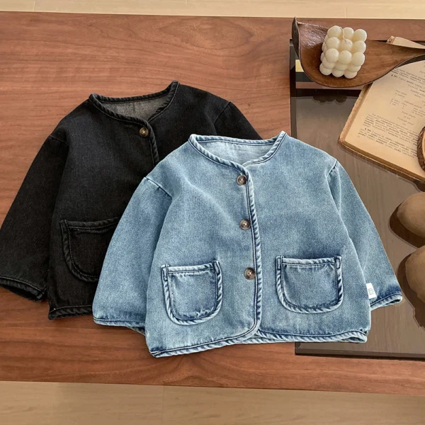 Spring Kids Denim Coats 2025 New Girls Boys Casual Long Sleeve Cardigans Jean Jackets Tops Baby Children Clothes Outerwear