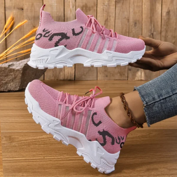 Women Sneakers Leopard Print Platform Fashion Sneakers Flight Woven Low-Top Running Shoes Light Comfortable Lace-Up Casual Shoes