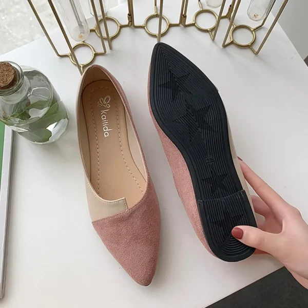 Women Shoes Fashion Splice Color Mule Flats Pointed Toe Ballerina Ballet Flat Slip on Shoe Zapatos Mujer Loafers Size 35-41 - Image 2