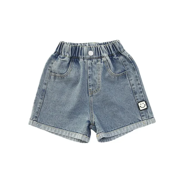 Girls' Denim Shorts 2025 Summer Teens Fashion Korean Style Girls Jeans Shorts Girls Summer Casual Smiley Face Label Shorts - Image 6