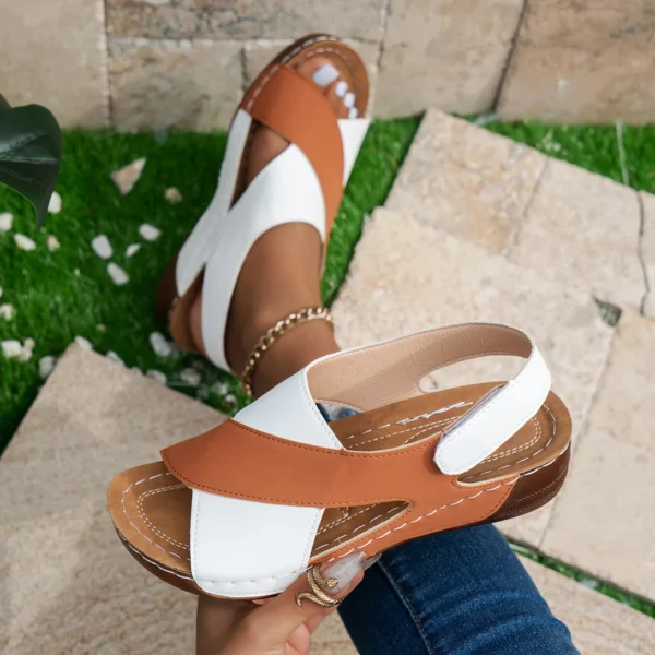 2025 summer new fashion casual muffin with skirt casual open toe beach sandals for women - Image 4