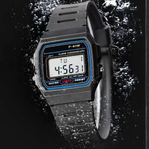 Classic Retro LED Electronic Watch Waterproof Sports Watch Women's F91W Silicone Strap Small Square Couple Sports Watch - Image 2